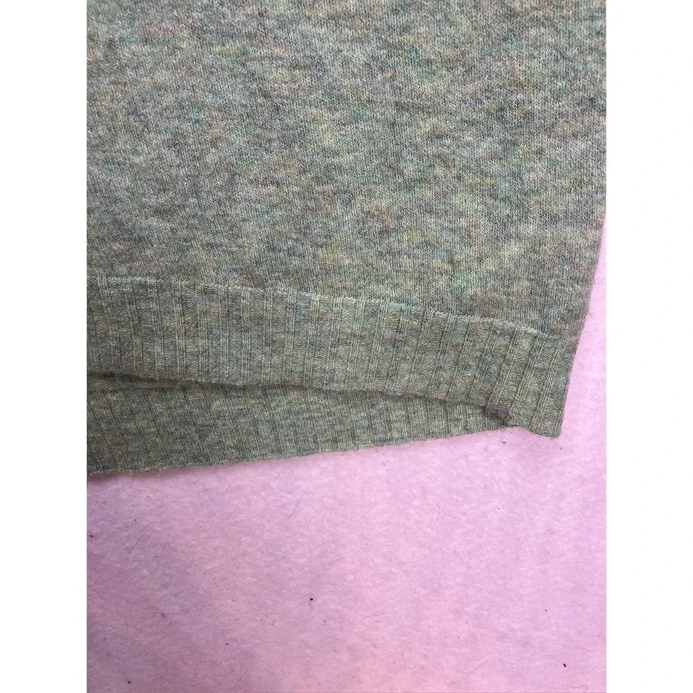 J.Crew Turtleneck Sweater Women Large Green Wool Alpaca Blend Raglan